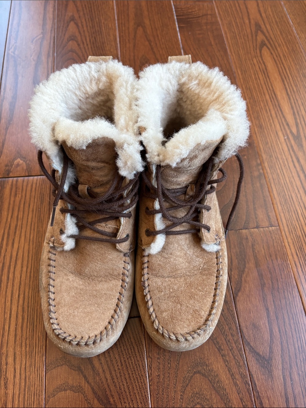 UGG Chestnut Shearling-Lined Suede Moccasin Boots